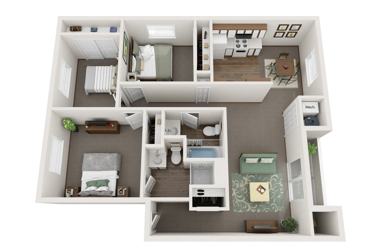 3 Bed 2 Bath Floor Plan at Shiloh Glen, Montana